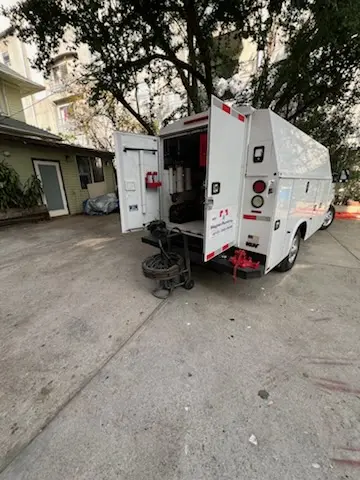 Magnet Plumbing service vehicle on-site for Slab Leak Repair in Kendall